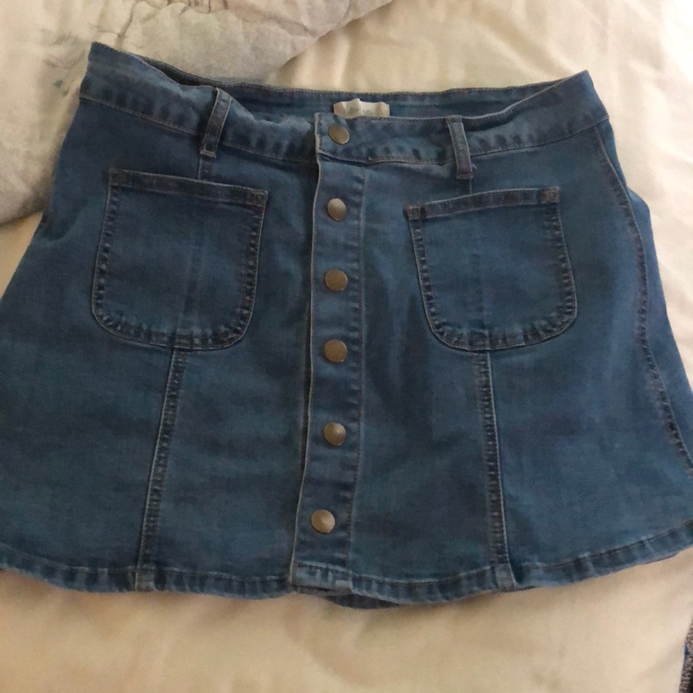 Altard state button up denim skirt